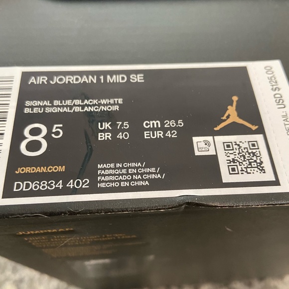 Jordan 1 SE Signal blue size 8.5 with box - Picture 6 of 6